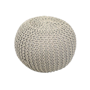 Pletený taburet, krémová bavlna, GOBI TYP 1, puf, puf na sedenie, puf taburetka, pletený puf, zafu, tuli puf, taburetka puf, štrikovaný puf, puf 40x40, puf 80 cm, puf cena, puf 100 cm, puf 70 cm, macrame puf, strikovany puf,macrame,macramé, makramé,  makrame, macramé dekoracia, macrame doplnky, macrame uzly