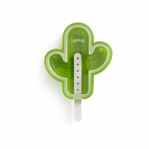 Zelená silikónová forma na zmrzlinu v tvare kaktusu Lékué - kvitnúce kaktusy, kaktus s listami, kvitnuci kaktus, kaktus izbový