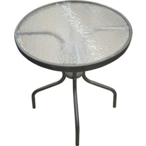 Kovový príručný stolík - sklenený príručný stolík