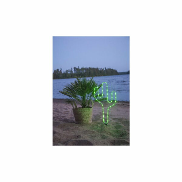 Zelené vonkajšie LED svietidlo v tvare kaktusu Star Trading Tuby, výška 54 cm - kvitnúce kaktusy, kaktus s listami, kvitnuci kaktus, kaktus izbový