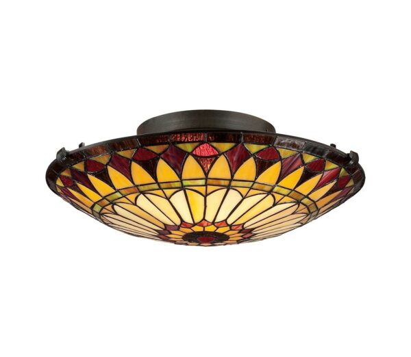 Elstead Elstead QZ-WEST-END-F - Stropné svietidlo WEST 2xE27/75W/230V - tiffany lampa, vitraz, tiffany lampy, tifany lampy, vitraze, vitrazove lampy, vitrazova lampa, tiffany technika, tiffany luster, tiffany lampy predaj, vitráž eshop, vitraz cena, rabalux tiffany, vitrážové lampy tiffany, lampa vitraz, lampa stojaca tiffany, tiffany lampa bazos, vitrážové stolové lampy
