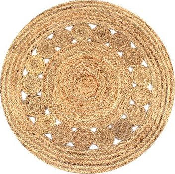 Kusový koberec z juty zo splietaným dizajnom 90 cm okrúhly - jutový koberec