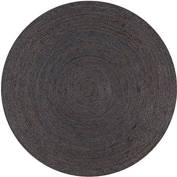 Ručne vyrobený koberec z juty okrúhly 120 cm tmavosivý - jutový koberec