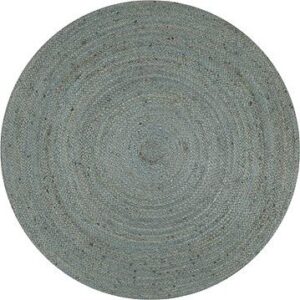 Ručne vyrobený koberec z juty okrúhly 90 cm olivovo zelený - jutový koberec