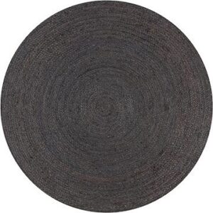 Ručne vyrobený koberec z juty okrúhly 90 cm tmavo sivý - jutový koberec