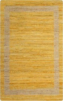 Ručne vyrobený koberec z juty žltý 120 × 180 cm - jutový koberec