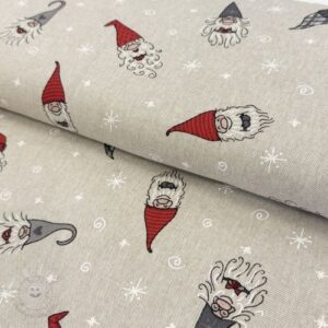 Dekoračná látka Linenlook Tomte Happy Faces - ľan metráž, lan metraz, jutovina metráž, látka na vankúše, latka na vankuse, latka na vankus, látky metráž eshop, viskóza metráž, latky metraz eshop, dekoračné látky metráž, dekoracna latka metraz, ľanové látky metráž, látky metráž lacné, lanova latka metraz, lanove latky metraz, latka eshop, režné plátno metráž, ľan metráž veľkoobchod, obrusovina metráž, látky metráž, dekoračná látka, metráž látky, metrazove latky