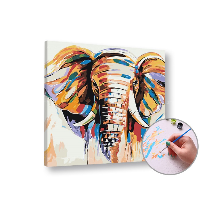 Maľovanie podľa čísel SLON– stredná náročnosť - malovanie podla cisel