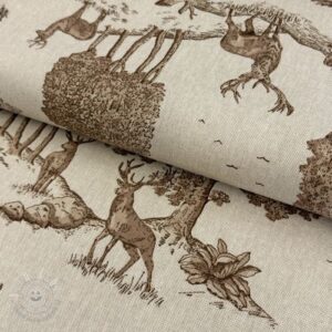 Dekoračná látka Linenlook Classic Deer Scene - ľan metráž, lan metraz, jutovina metráž, látka na vankúše, latka na vankuse, latka na vankus, látky metráž eshop, viskóza metráž, latky metraz eshop, dekoračné látky metráž, dekoracna latka metraz, ľanové látky metráž, látky metráž lacné, lanova latka metraz, lanove latky metraz, latka eshop, režné plátno metráž, ľan metráž veľkoobchod, obrusovina metráž, látky metráž, dekoračná látka, metráž látky, metrazove latky