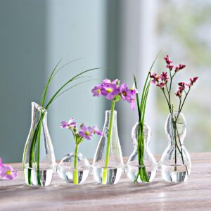 Weltbild Propojené vázičky Domino - váza na malé kvietky, váza na malé kytičky, váza na lúčne kvietky, váza na fialky, váza na snežienky, váza na kvety, sklenená váza, sklenené vázy, biela vaza, krištáľové vázy, krištáľová váza, váza s kvetmi, krištálové vázy