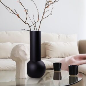 Gilde Keramická váza Tradium, matná černá, kulatá dole - váza na malé kvietky,  váza na malé kytičky,  váza na lúčne kvietky, váza na fialky,  váza na snežienky, váza na kvety, sklenená váza, sklenené vázy, biela vaza, krištáľové vázy, krištáľová váza, váza s kvetmi, krištálové vázy