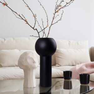 Gilde Keramická váza Tradium, matná černá, kulatá nahoře - váza na malé kvietky, váza na malé kytičky, váza na lúčne kvietky, váza na fialky, váza na snežienky, váza na kvety, sklenená váza, sklenené vázy, biela vaza, krištáľové vázy, krištáľová váza, váza s kvetmi, krištálové vázy