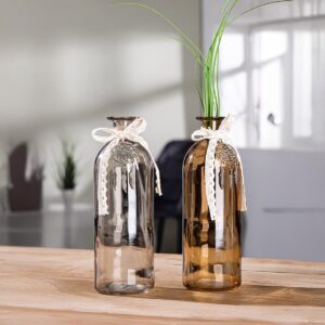 Gilde Skleněné vázy Lapač snů, sada 2 ks - váza na malé kvietky, váza na malé kytičky, váza na lúčne kvietky, váza na fialky, váza na snežienky, váza na kvety, sklenená váza, sklenené vázy, biela vaza, krištáľové vázy, krištáľová váza, váza s kvetmi, krištálové vázy