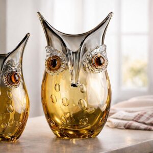 Gilde Váza Sova, 27 cm - váza na malé kvietky,  váza na malé kytičky,  váza na lúčne kvietky, váza na fialky,  váza na snežienky, váza na kvety, sklenená váza, sklenené vázy, biela vaza, krištáľové vázy, krištáľová váza, váza s kvetmi, krištálové vázy