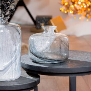 Gilde Skleněná váza Fumo, 18,5 cm - váza na malé kvietky, váza na malé kytičky, váza na lúčne kvietky, váza na fialky, váza na snežienky, váza na kvety, sklenená váza, sklenené vázy, biela vaza, krištáľové vázy, krištáľová váza, váza s kvetmi, krištálové vázy