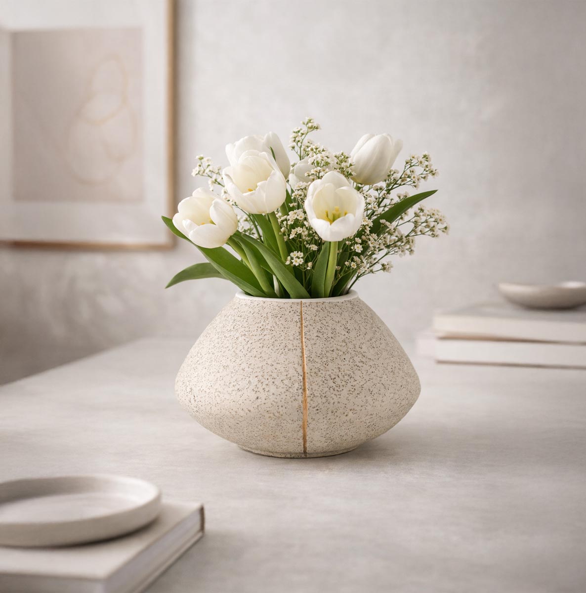 Gilde Váza Flag - váza na malé kvietky, váza na malé kytičky, váza na lúčne kvietky, váza na fialky, váza na snežienky, váza na kvety, sklenená váza, sklenené vázy, biela vaza, krištáľové vázy, krištáľová váza, váza s kvetmi, krištálové vázy