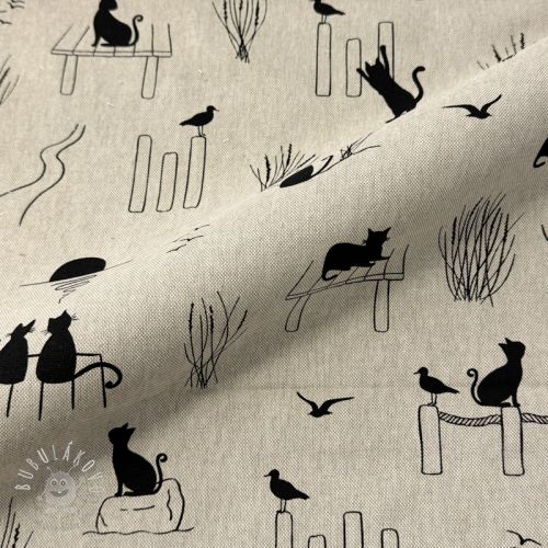 Dekoračná látka Linenlook premium Cat Sea Life - ľan metráž, lan metraz, jutovina metráž, látka na vankúše, latka na vankuse, latka na vankus, látky metráž eshop, viskóza metráž, latky metraz eshop, dekoračné látky metráž, dekoracna latka metraz, ľanové látky metráž, látky metráž lacné, lanova latka metraz, lanove latky metraz, latka eshop, režné plátno metráž, ľan metráž veľkoobchod, obrusovina metráž, látky metráž, dekoračná látka, metráž látky, metrazove latky