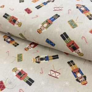 Dekoračná látka Linenlook premium Nutcracker Candy Drum - ľan metráž, lan metraz, jutovina metráž, látka na vankúše, latka na vankuse, latka na vankus, látky metráž eshop, viskóza metráž, latky metraz eshop, dekoračné látky metráž, dekoracna latka metraz, ľanové látky metráž, látky metráž lacné, lanova latka metraz, lanove latky metraz, latka eshop, režné plátno metráž, ľan metráž veľkoobchod, obrusovina metráž, látky metráž, dekoračná látka, metráž látky, metrazove latky